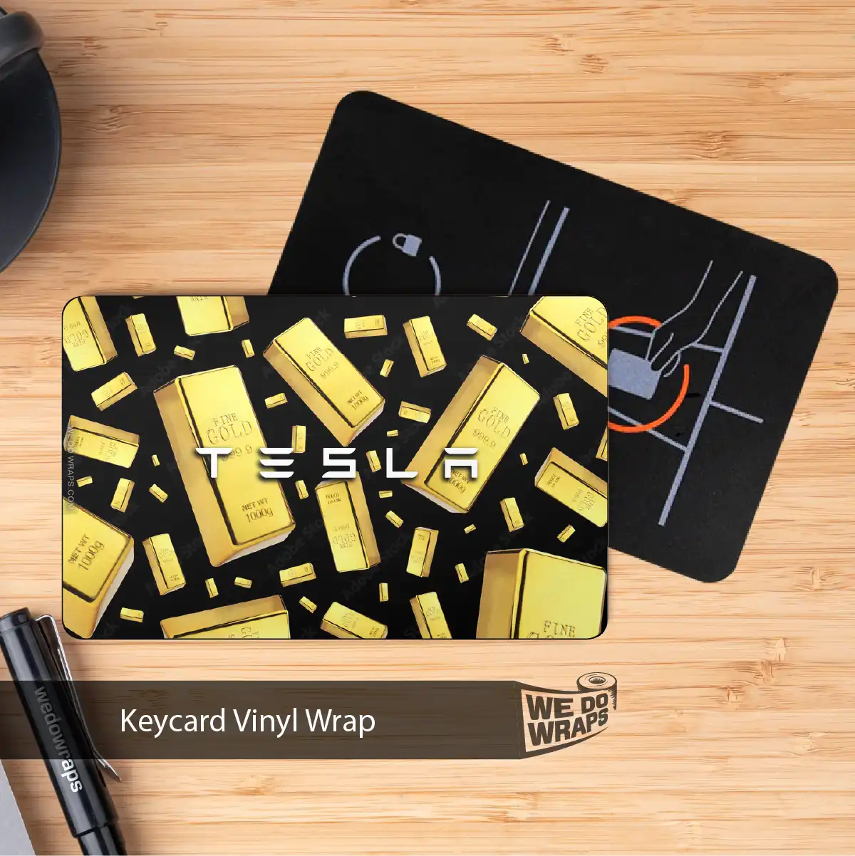 Gold Bars Tesla Keycard Decal