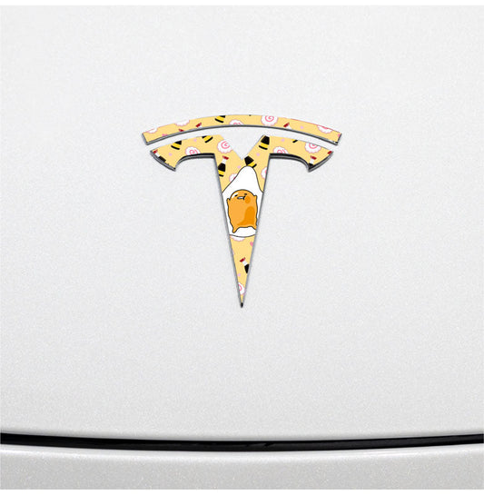 Gudetama Tesla Emblem Decals (Front + Back)