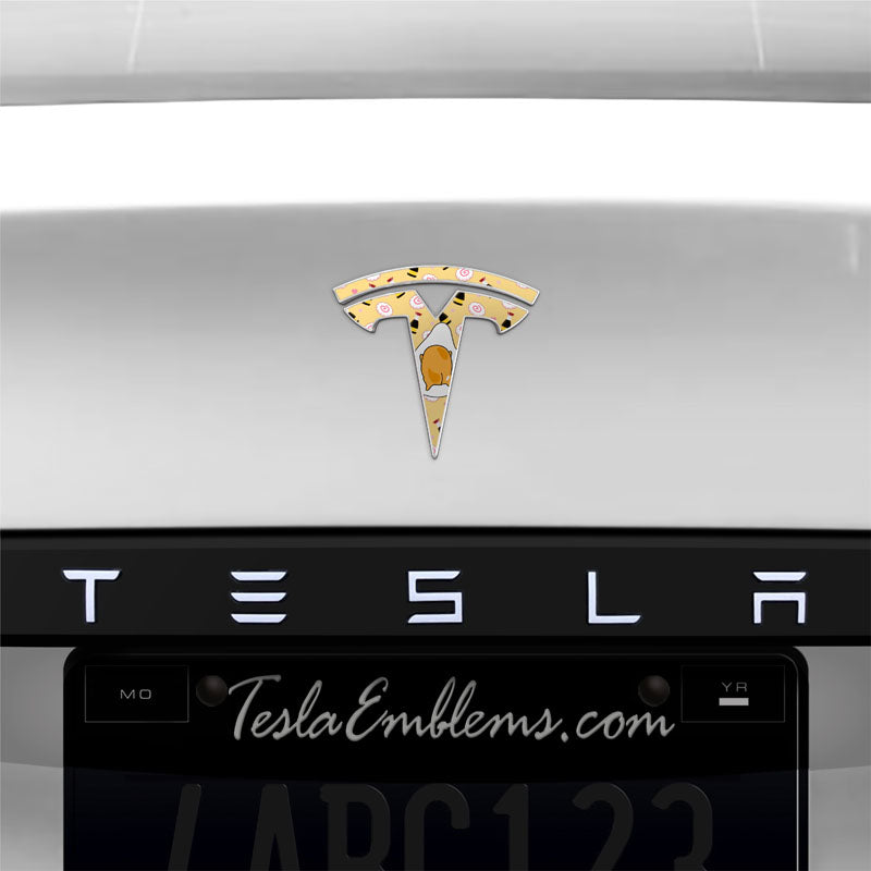 Gudetama Tesla Emblem Decals (Front + Back)
