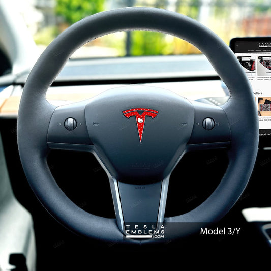 Hello Kitty Tesla Steering Wheel Emblem Decal