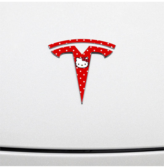 Hello Kitty Tesla Emblem Decals (Front + Back)