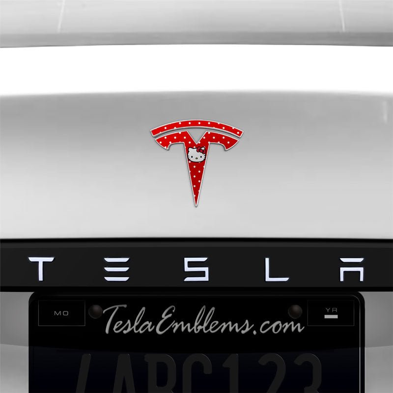 Hello Kitty Tesla Emblem Decals (Front + Back)
