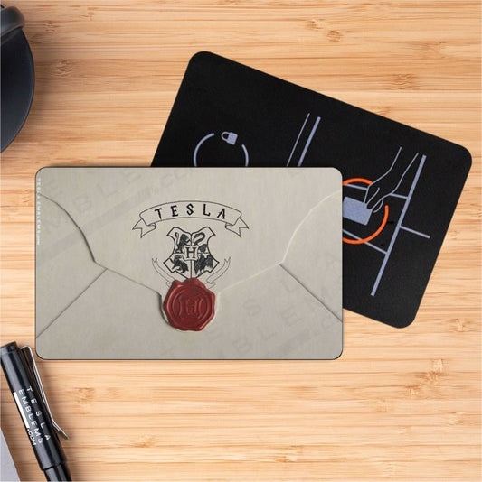 Hogwarts Letter Tesla Keycard Decal