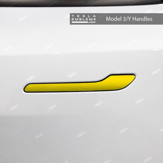 KPMF Matte Iced Yellow Titanium Tesla Door Handle Decals (4pcs)