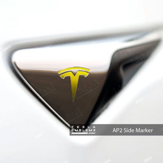 KPMF Matte Iced Yellow Titanium Tesla Autopilot Camera Side Marker Decals (2pcs)