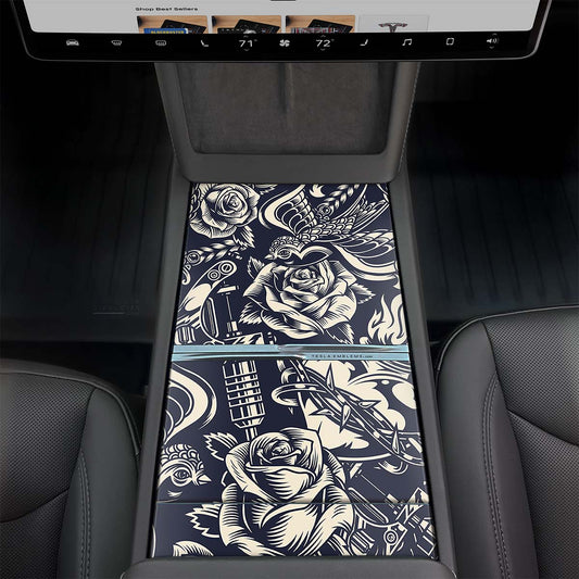 Ink & Elegance Art | Tesla Center Console Wrap Kit | MY 2026+ "Juniper"
