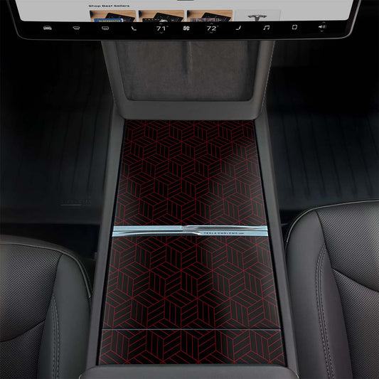 Isometric 3D Pattern | Tesla Center Console Wrap Kit | MY 2026+ "Juniper"