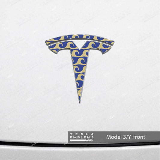 Japanese Waves Tesla Emblem Decals (Front + Back)