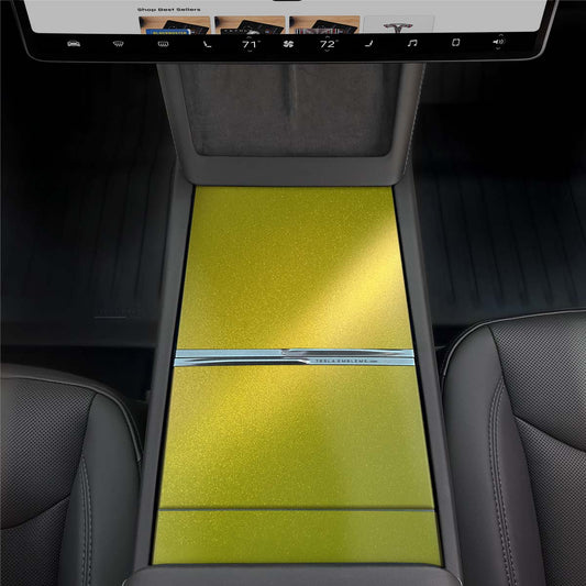 KPMF Matte Iced Yellow Titanium | Tesla Center Console Wrap Kit | MY 2026+ "Juniper"