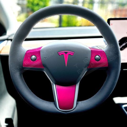 KPMF Momentum Pink Tesla Steering Wheel Trim Decal Kit (4pcs)