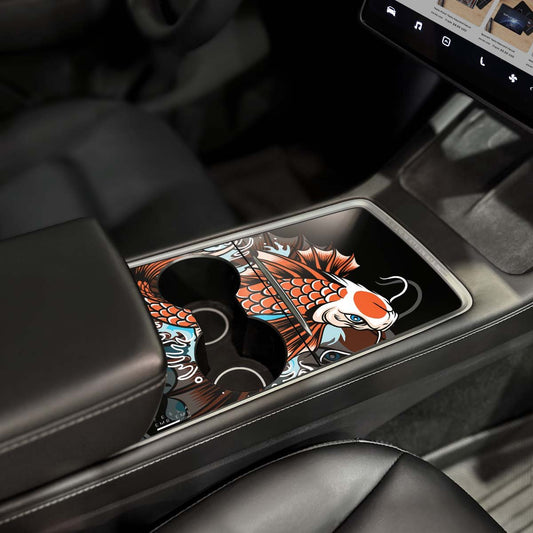 Koi Tattoo Art Tesla Center Console Wrap Kit |  Model Y '21-25