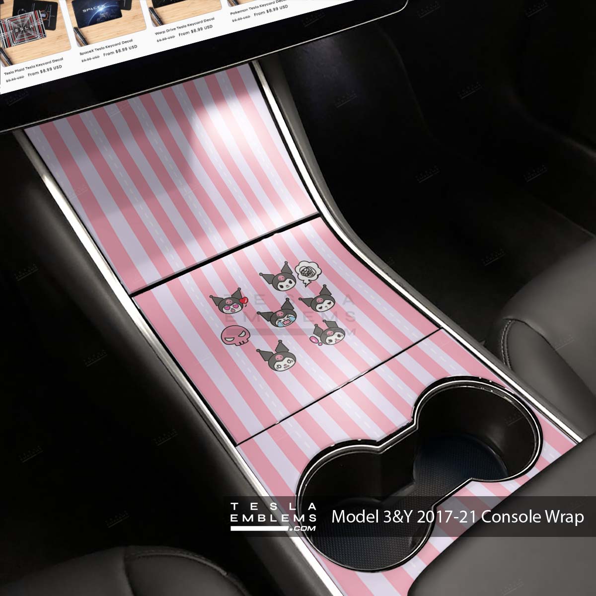 My Melody & Kuromi | Tesla Center Console Wrap Kit | Model Y ’19-20