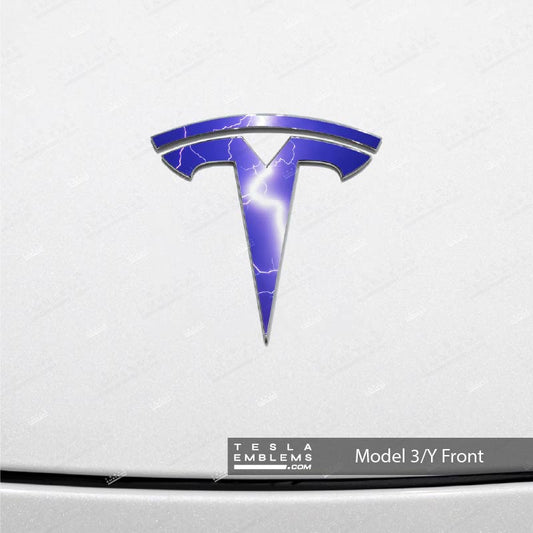 Lightning Tesla Emblem Decals (Front + Back)
