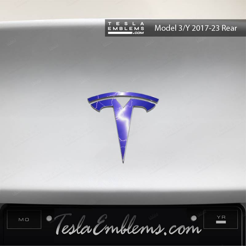 Lightning Tesla Emblem Decals (Front + Back)