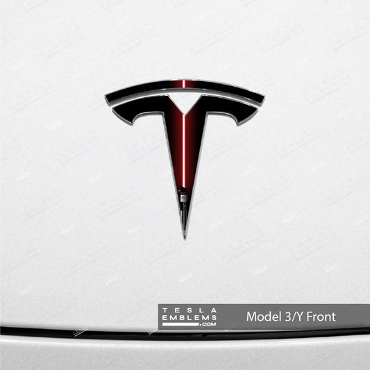 Red Lightsaber Tesla Emblem Decals (Front + Back)