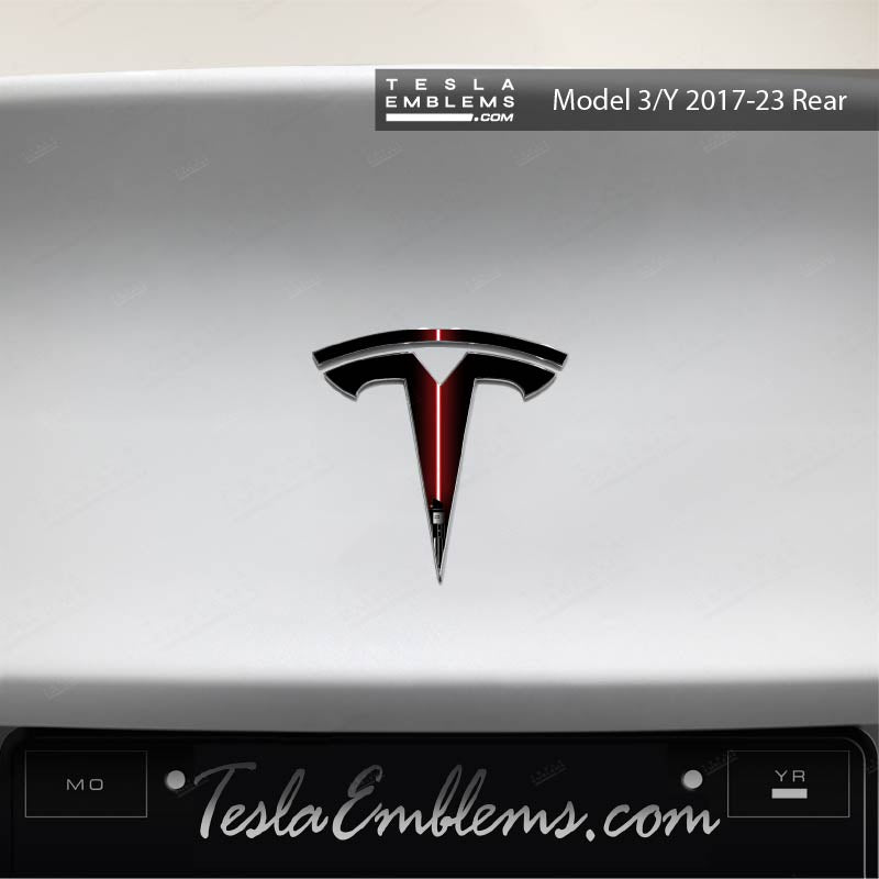 Red Lightsaber Tesla Emblem Decals (Front + Back)