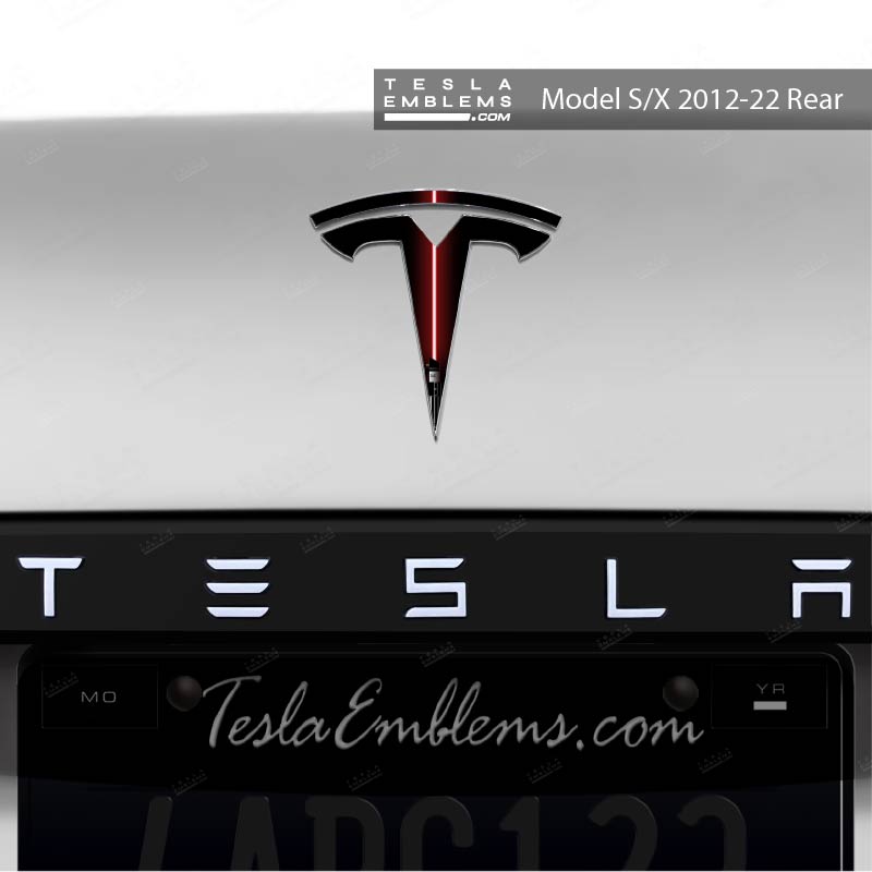 Red Lightsaber Tesla Emblem Decals (Front + Back)