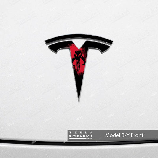 Mandalorian Tesla Emblem Decals (Front + Back)