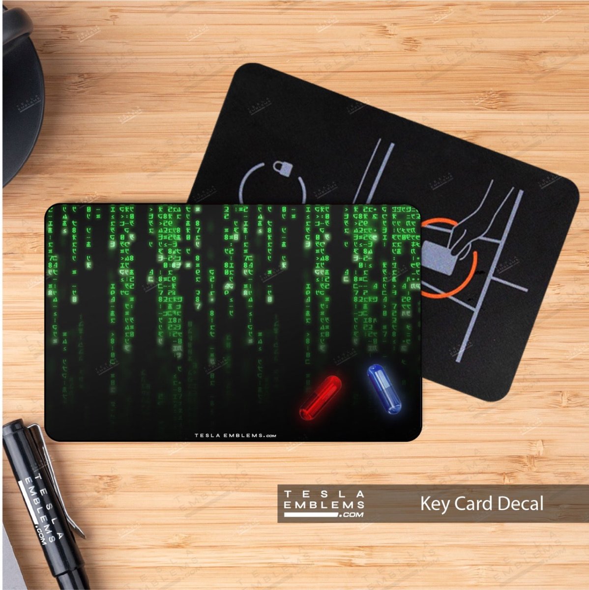 Digital Rain Matrix Pill NFC Keycard Decal
