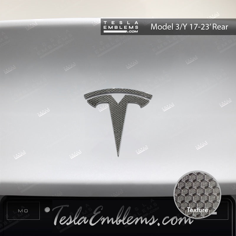 3M Matrix Black Tesla Emblem Decals (Front + Back)