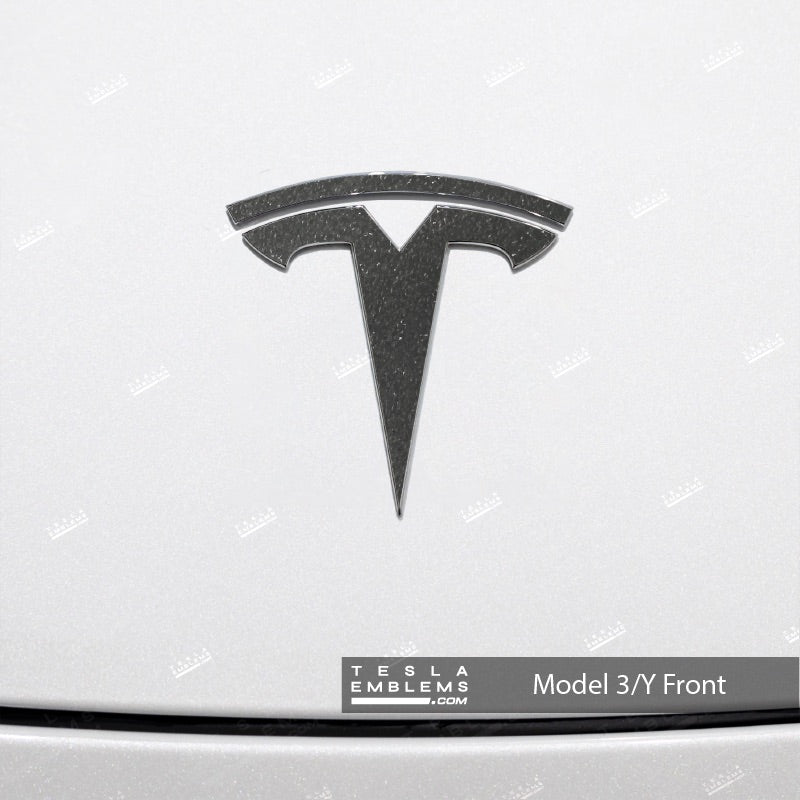 3M Matte Black Metallic Tesla Emblem Decals (Front + Back)