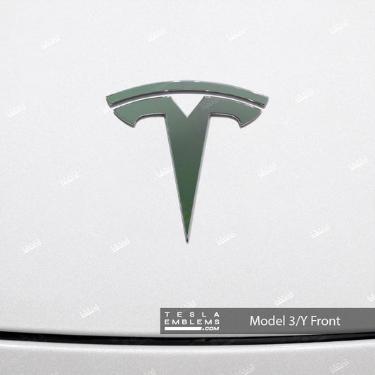 3M Matte Military Green Tesla Emblem Decals (Front + Back)