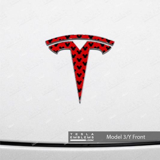 Mickey-Dots Tesla Emblem Decals (Front + Back)