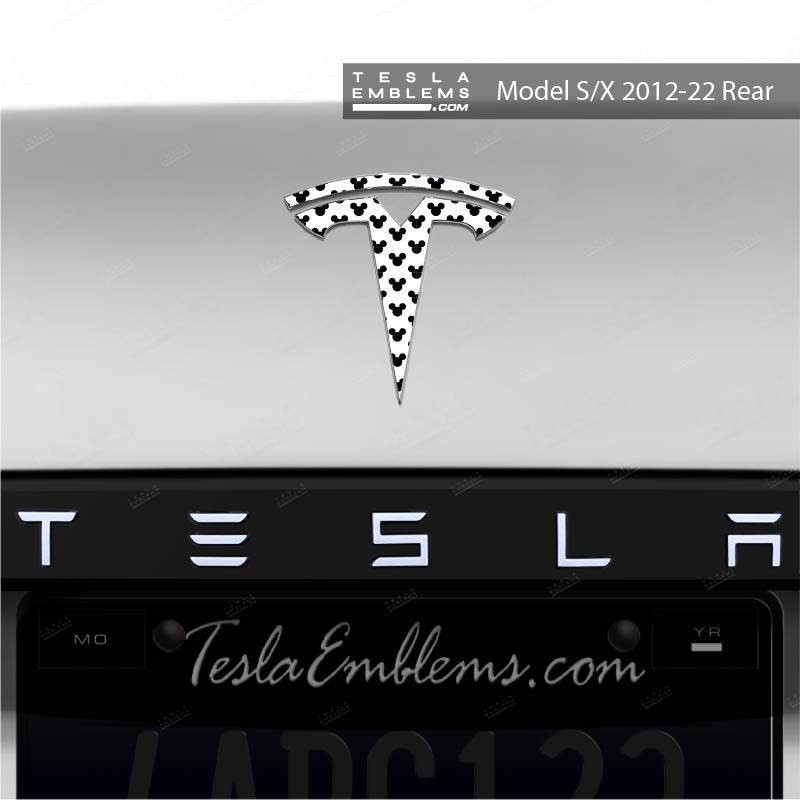 Mickey-Dots Tesla Emblem Decals (Front + Back)