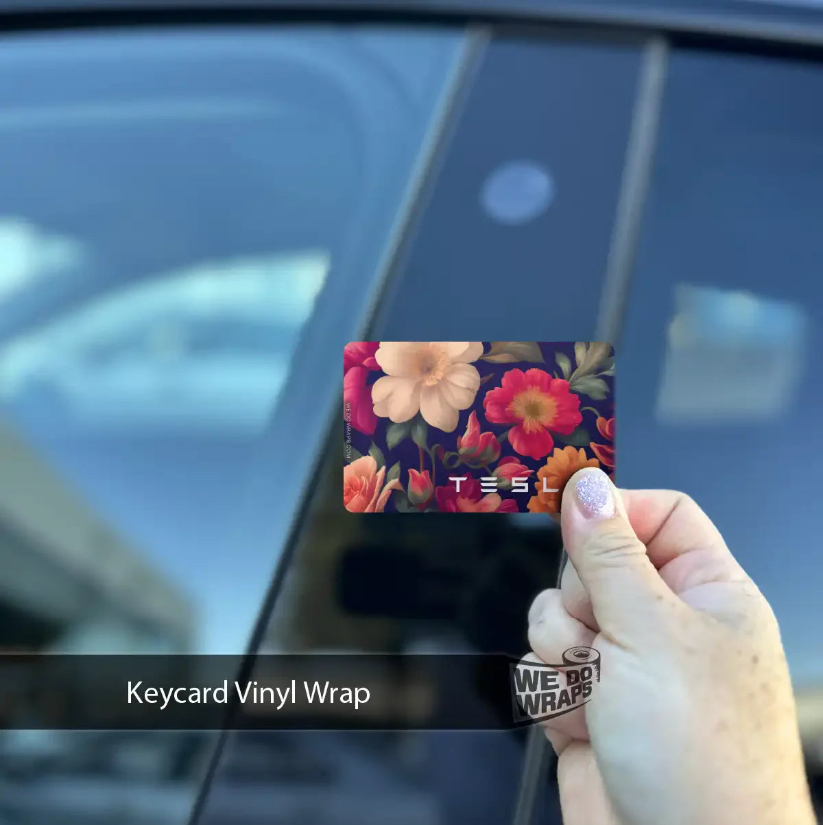Midnight Bloom Tesla Keycard Decal