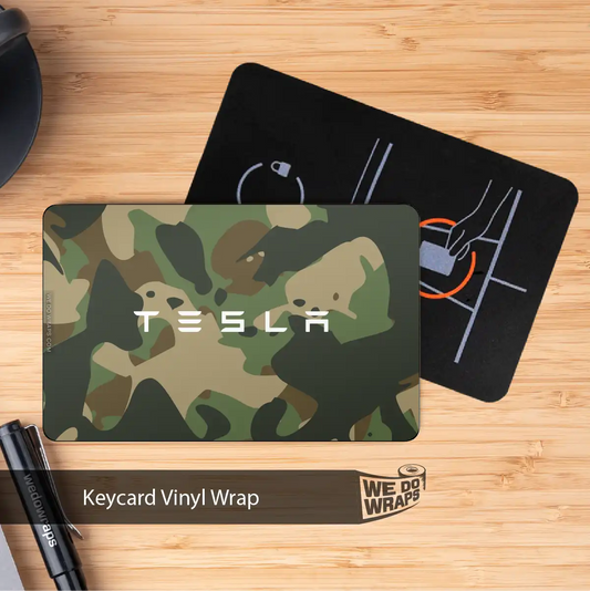 Military Green Camo Tesla Keycard Decal