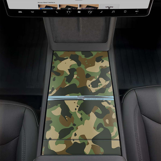 Military Green Camo | Tesla Center Console Wrap Kit | MY 2026+ "Juniper"