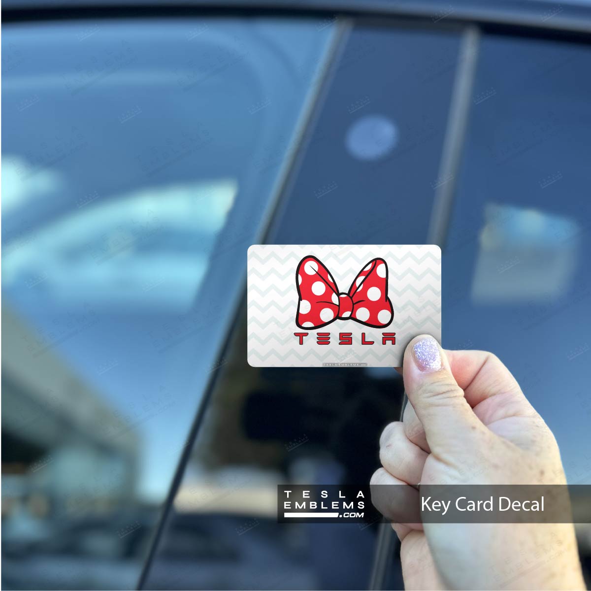 Minnie Bow Tesla Keycard Decal