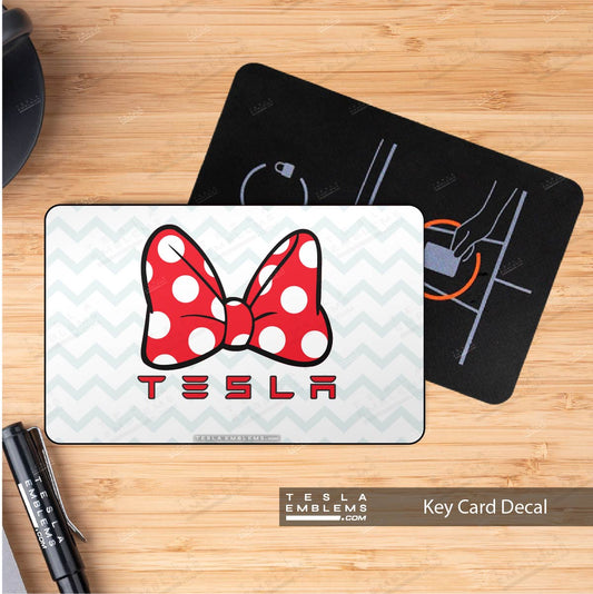 Minnie Bow Tesla Keycard Decal