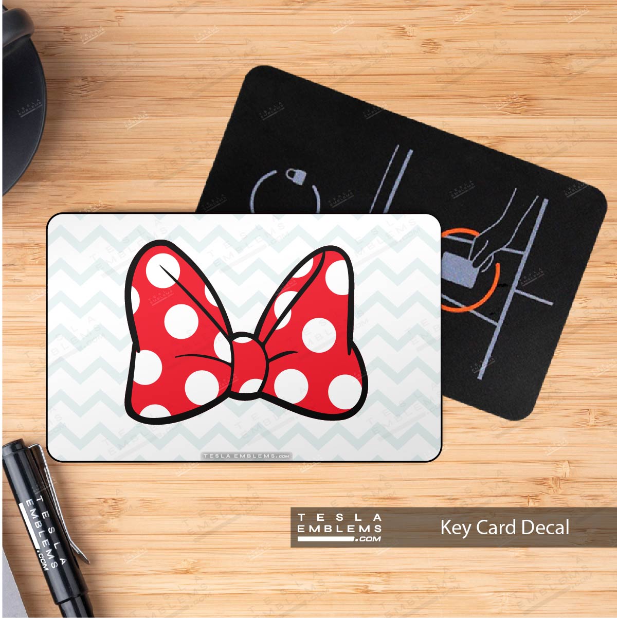Minnie Bow Tesla Keycard Decal