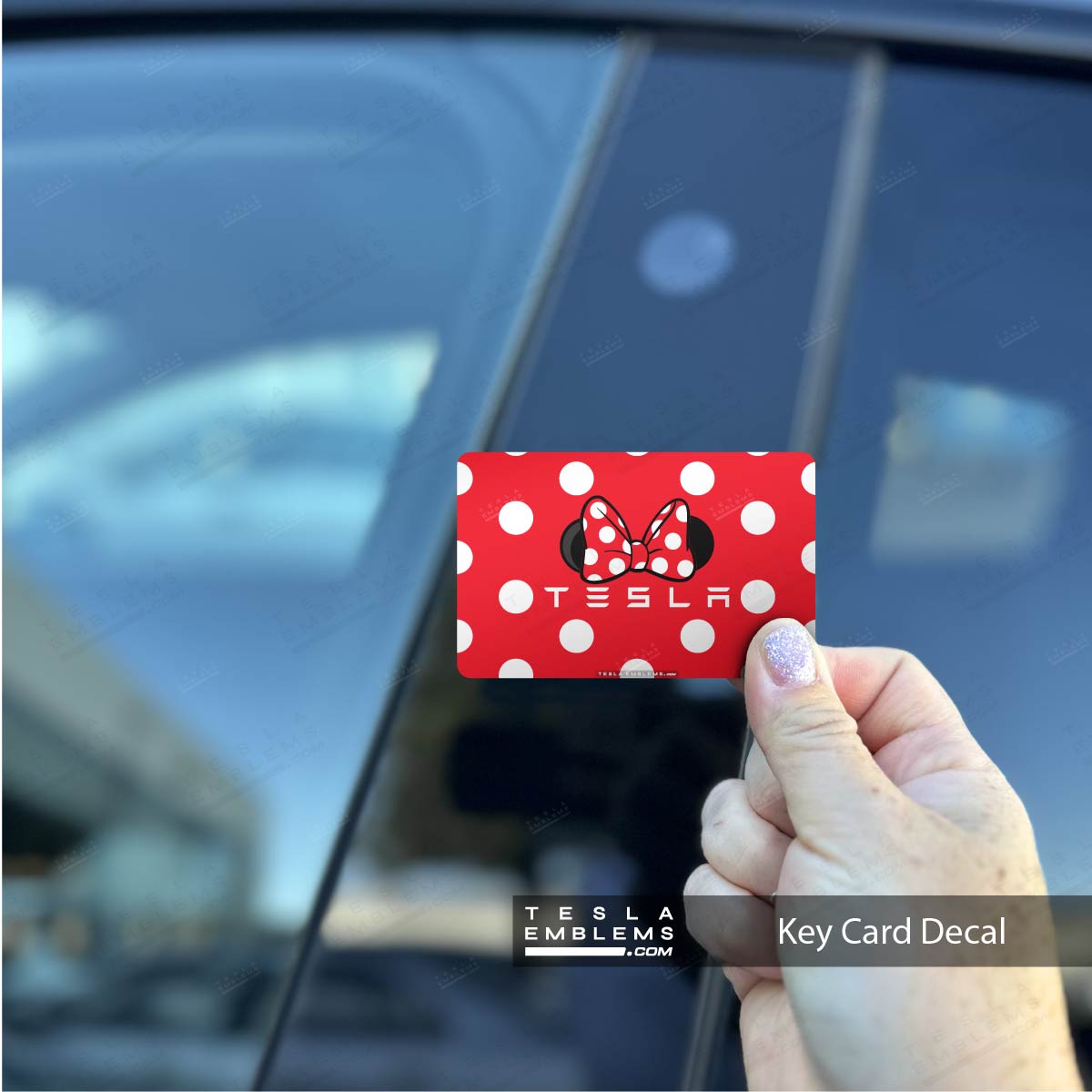 Minnie Dots Tesla Keycard Decal