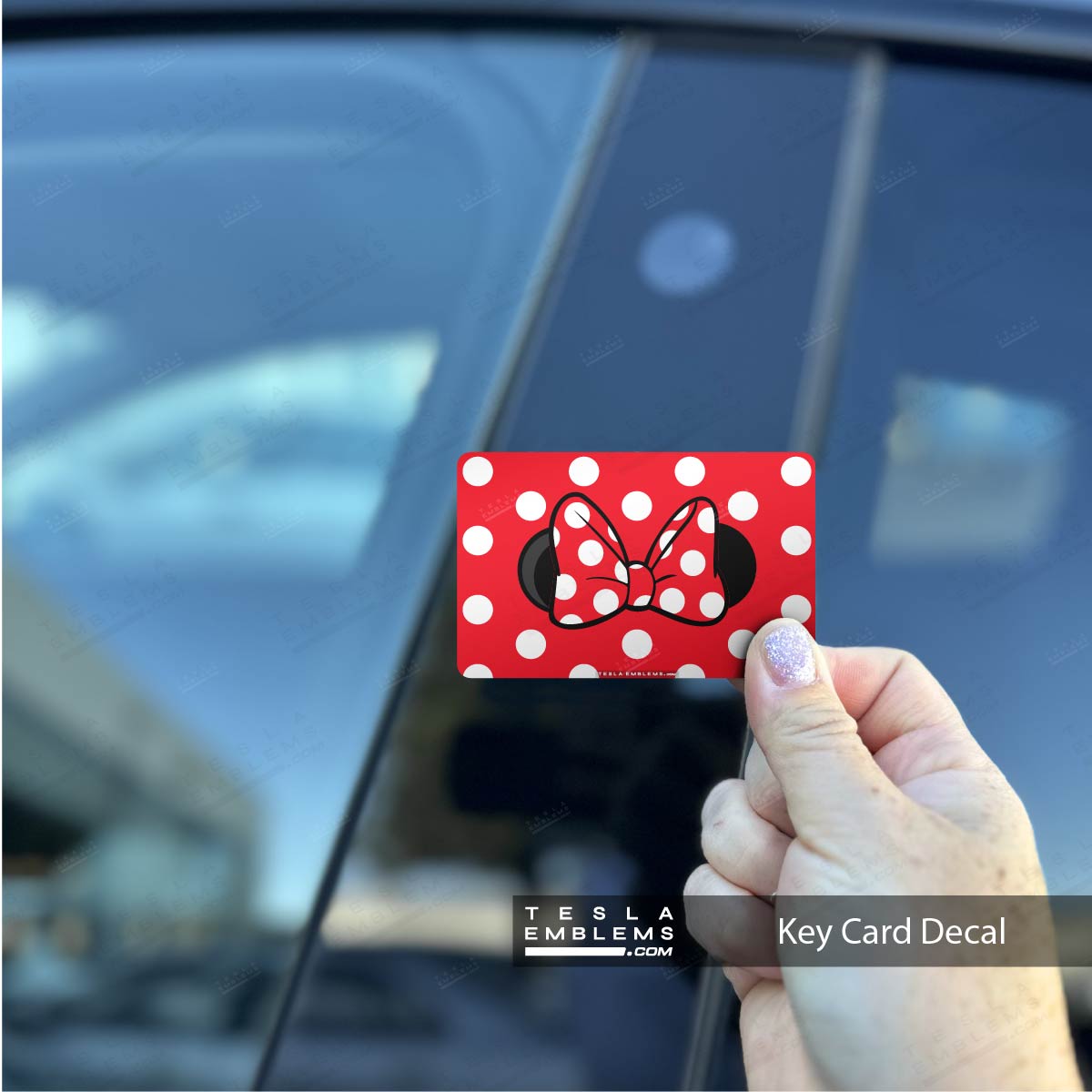 Minnie Dots Tesla Keycard Decal