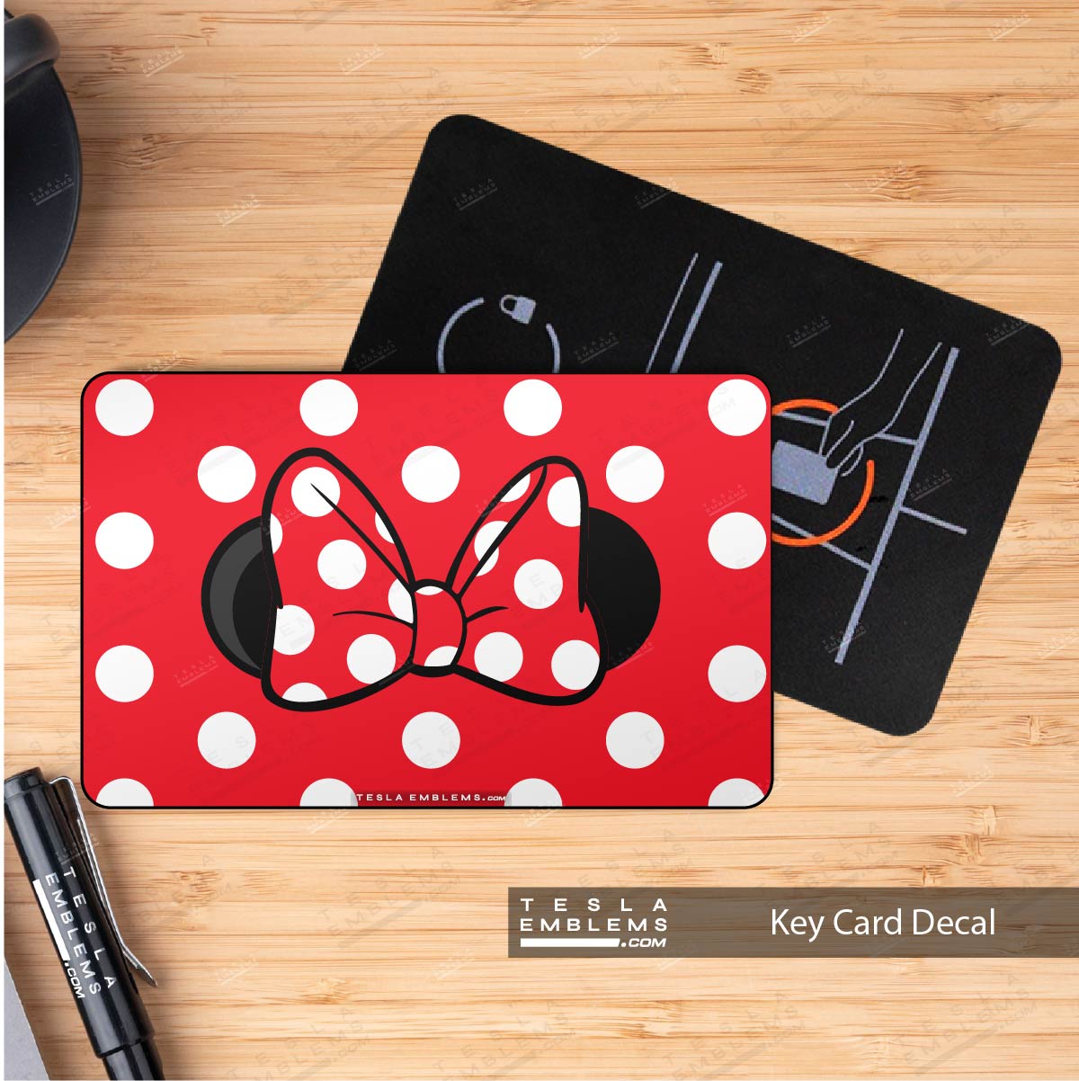 Minnie Dots Tesla Keycard Decal