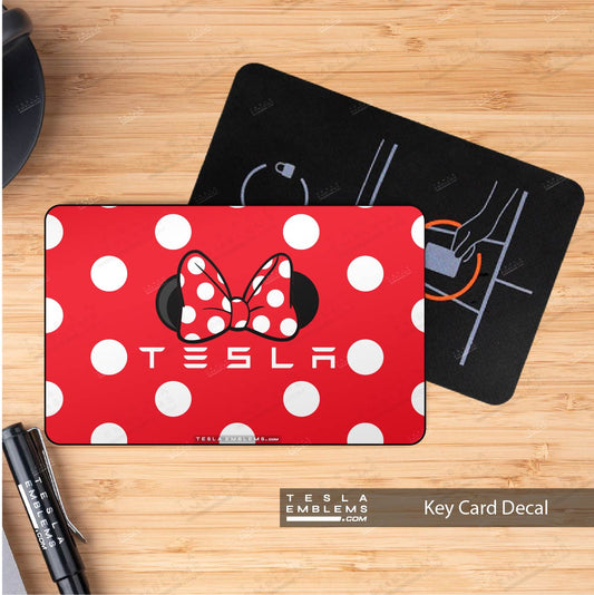 Minnie Dots Tesla Keycard Decal