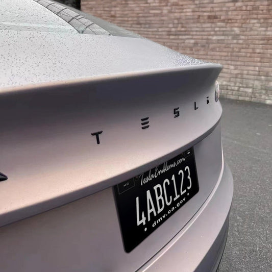 TESLA Logo Raised Letters - Rear Trunk Black Emblems for Model 3/Y/S/X