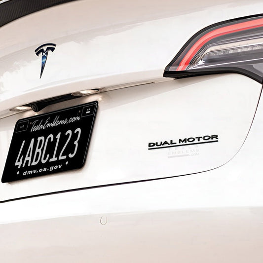 "Dual Motor Performance" Matte Black Logo - Rear Trunk Emblems for Model 3/Y/S/X Cybertruck