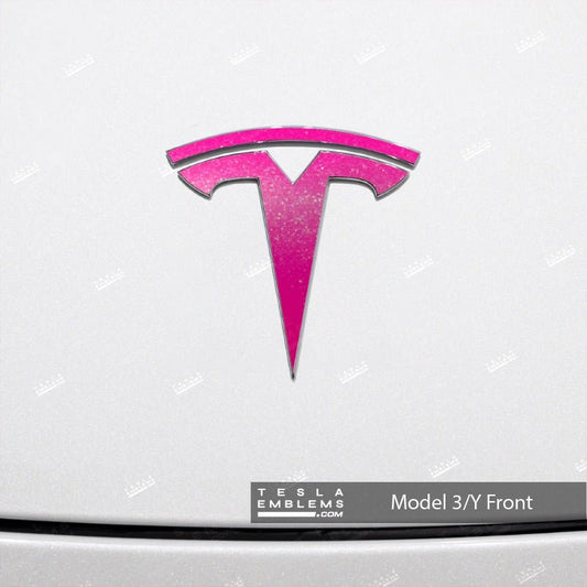 KPMF Gloss Momentum Pink Tesla Emblem Decals (Front + Back)
