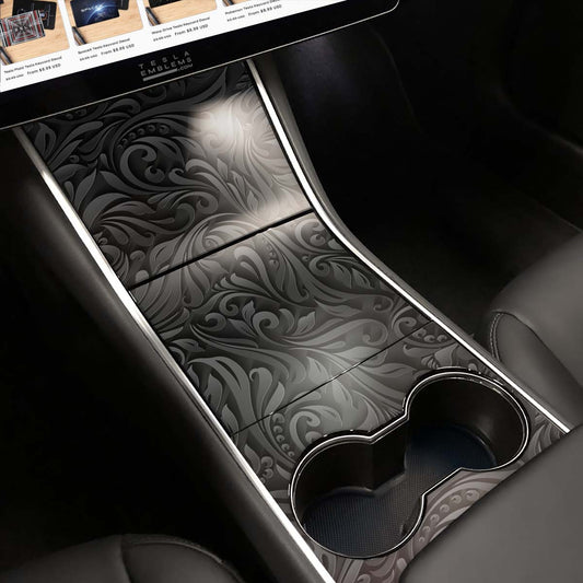 Nocturnal Petals | Tesla Center Console Wrap Kit | Model Y ’19-20