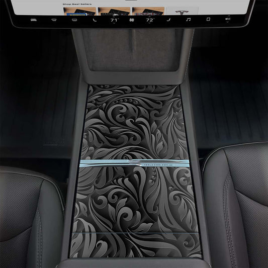 Nocturnal Petals | Tesla Center Console Wrap Kit | MY 2026+ "Juniper"