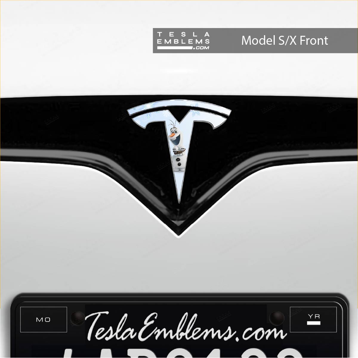 Olaf Tesla Emblem Decals (Front + Back)