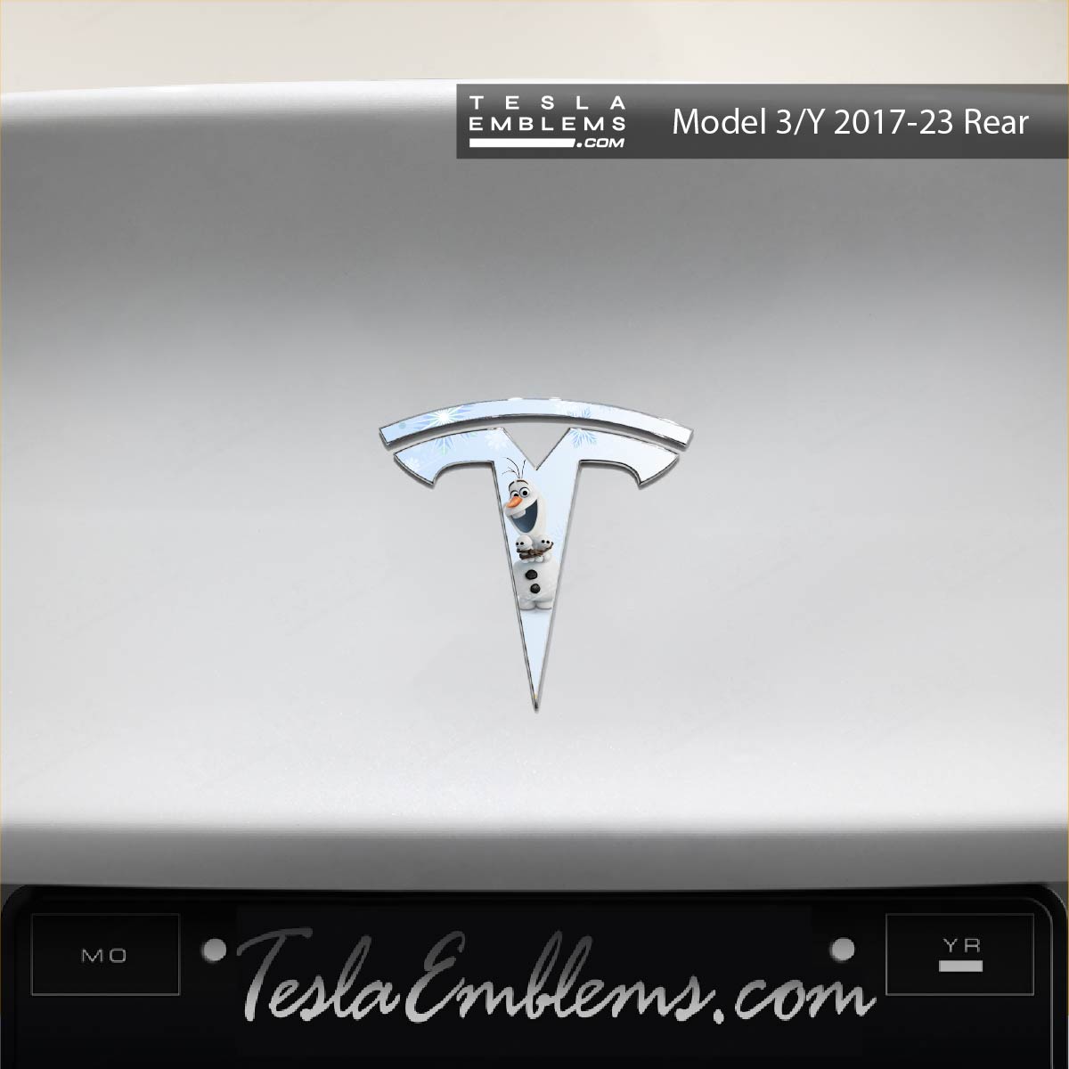 Olaf Tesla Emblem Decals (Front + Back)