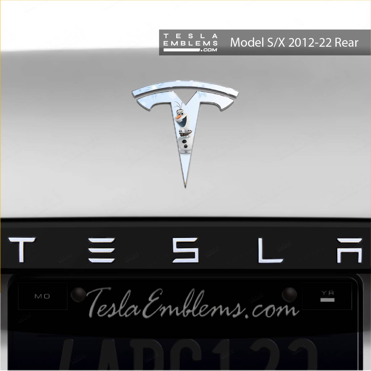 Olaf Tesla Emblem Decals (Front + Back)