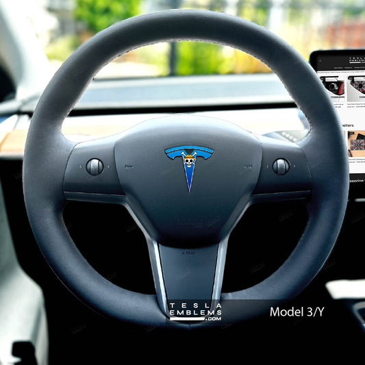 One Piece Tesla Steering Wheel Emblem Decal