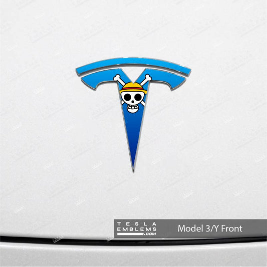 One Piece Tesla Emblem Decals (Front + Back)