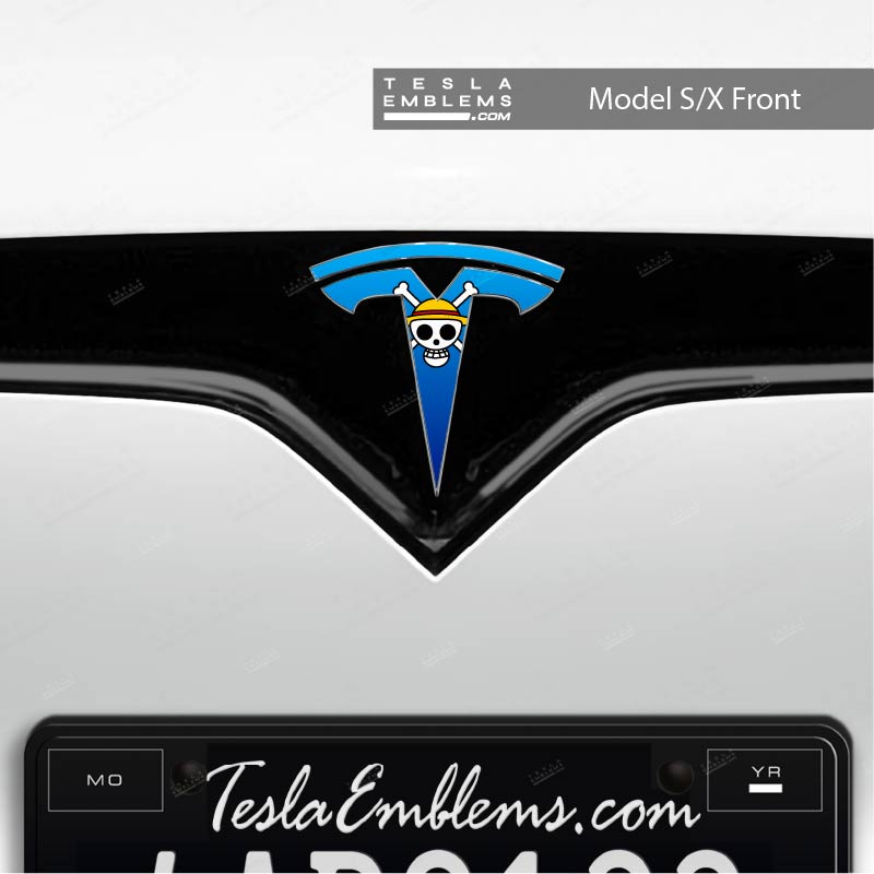 One Piece Tesla Emblem Decals (Front + Back)