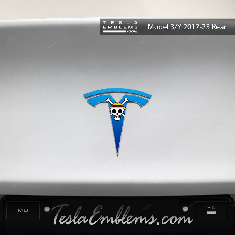One Piece Tesla Emblem Decals (Front + Back)